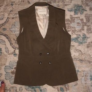 Double Breasted Vest in kaki brown